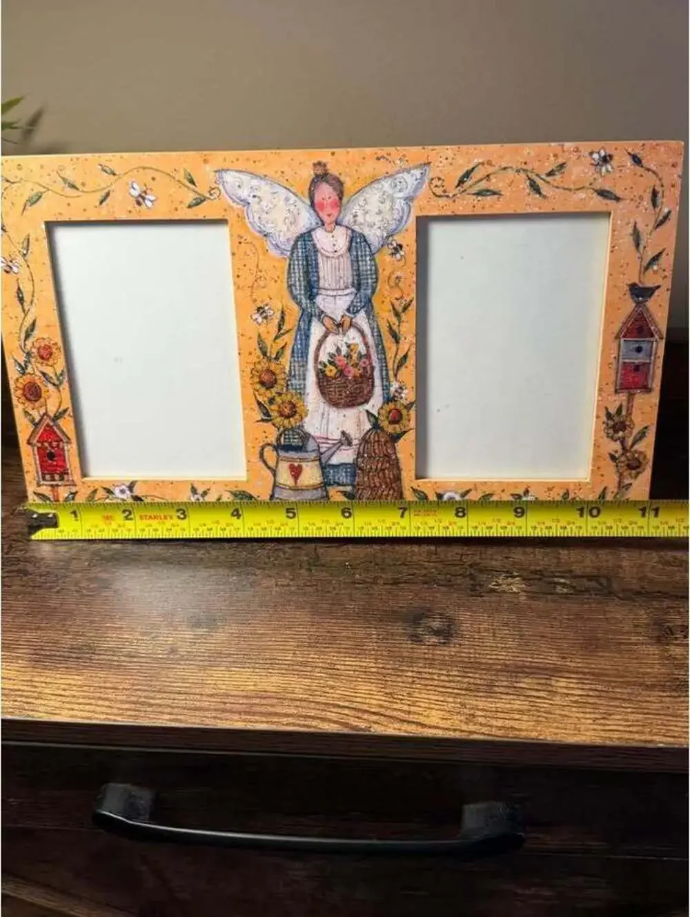Folk Art Angel Double Photo Frame
